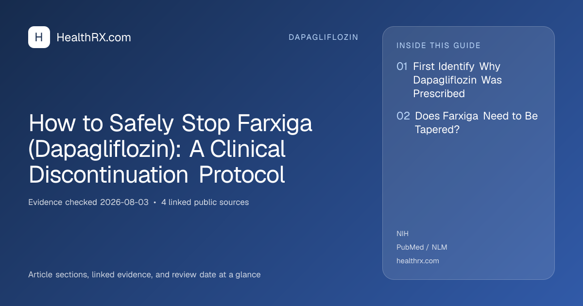 Evidence overview for How to Safely Stop Farxiga (Dapagliflozin): A Clinical Discontinuation Protocol