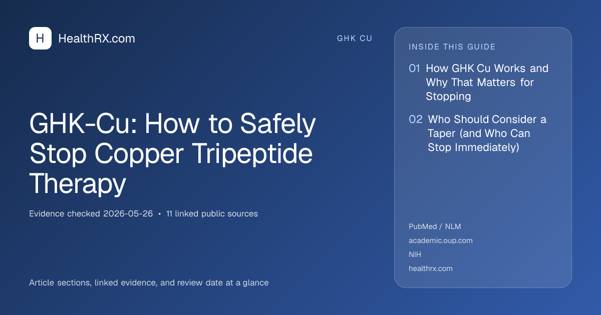 Evidence overview for GHK-Cu: How to Safely Stop Copper Tripeptide Therapy
