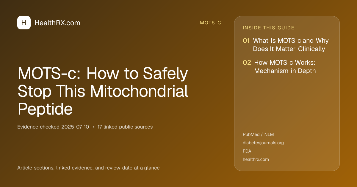 Evidence overview for MOTS-c: How to Safely Stop This Mitochondrial Peptide