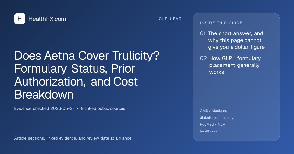 Evidence overview for Does Aetna Cover Trulicity? Formulary Status, Prior Authorization, and Cost Breakdown