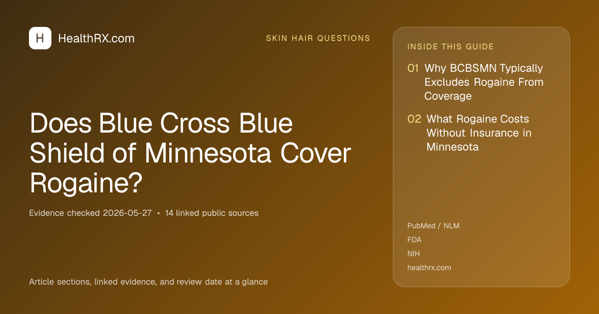 Evidence overview for Does Blue Cross Blue Shield of Minnesota Cover Rogaine?