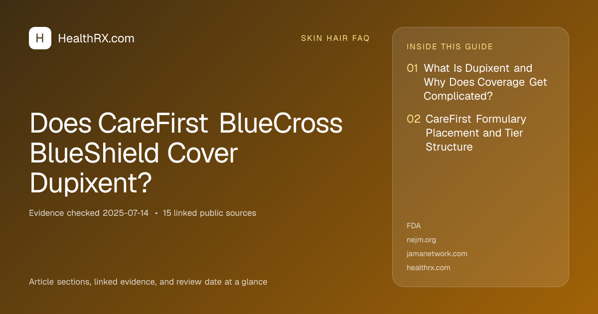 Evidence overview for Does CareFirst BlueCross BlueShield Cover Dupixent?