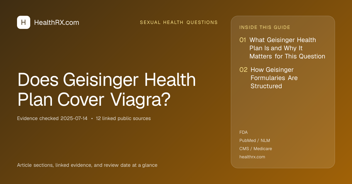 Evidence overview for Does Geisinger Health Plan Cover Viagra?