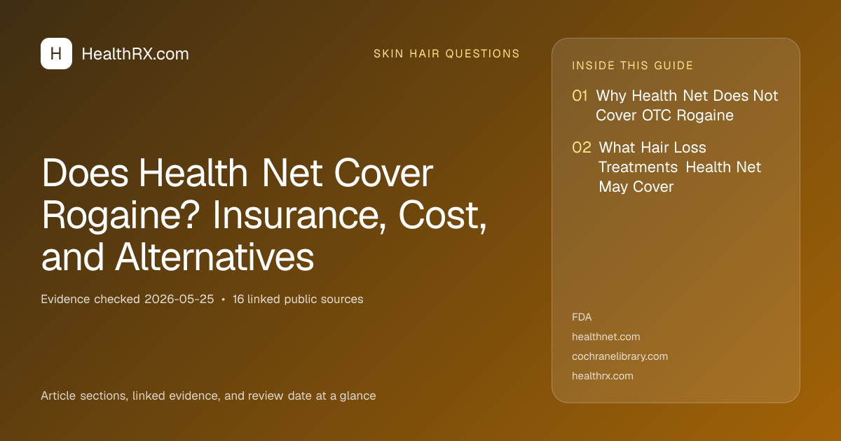 Evidence overview for Does Health Net Cover Rogaine? Insurance, Cost, and Alternatives