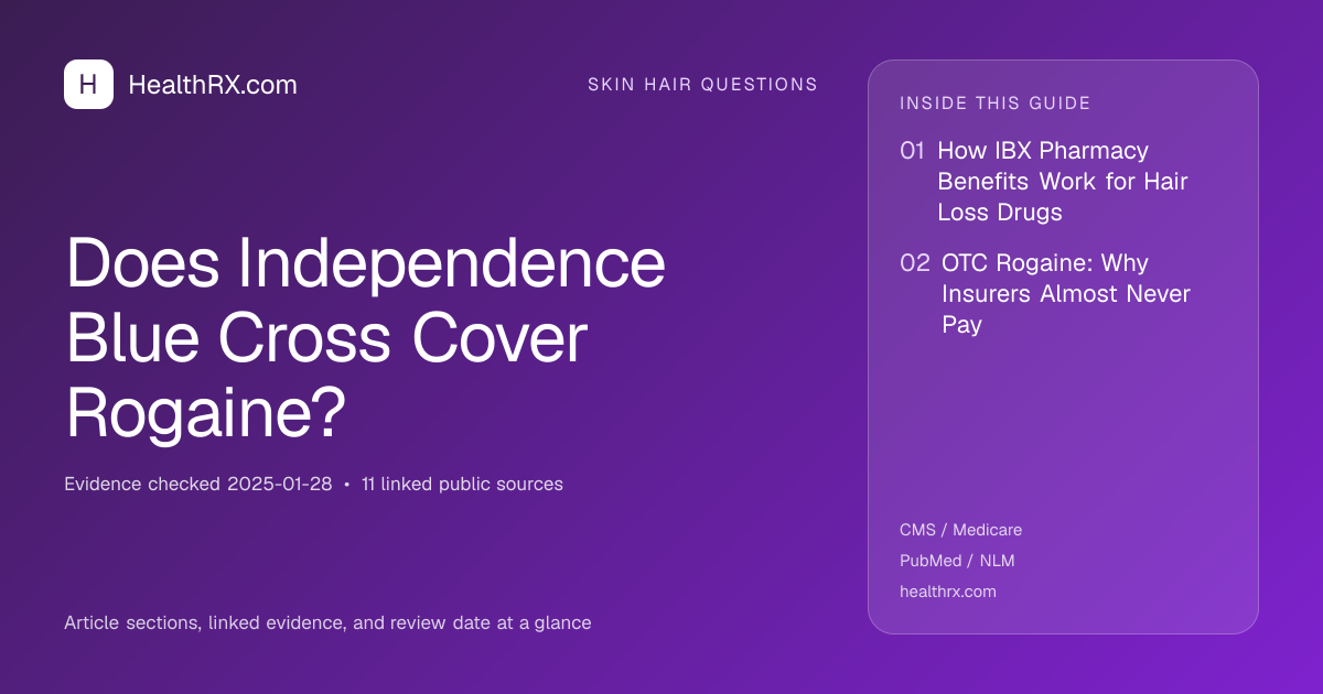 Evidence overview for Does Independence Blue Cross Cover Rogaine?