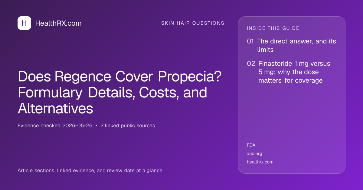 Evidence overview for Does Regence Cover Propecia? Formulary Details, Costs, and Alternatives