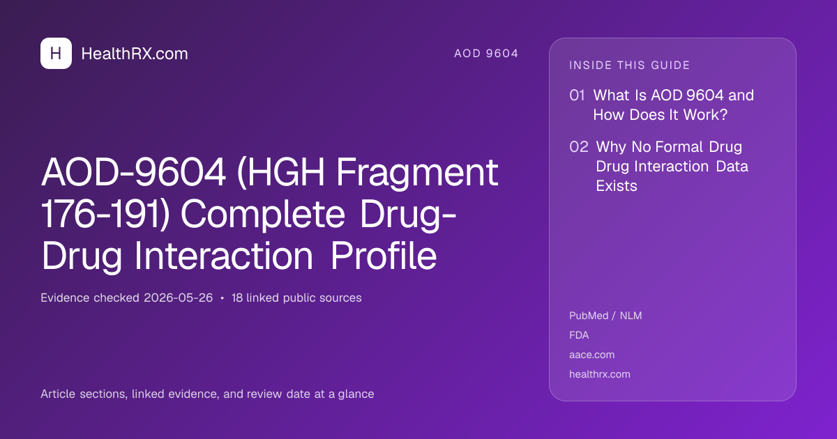 Evidence overview for aod 9604: AOD-9604 (HGH Fragment 176-191) Complete Drug-Drug Interaction Profile