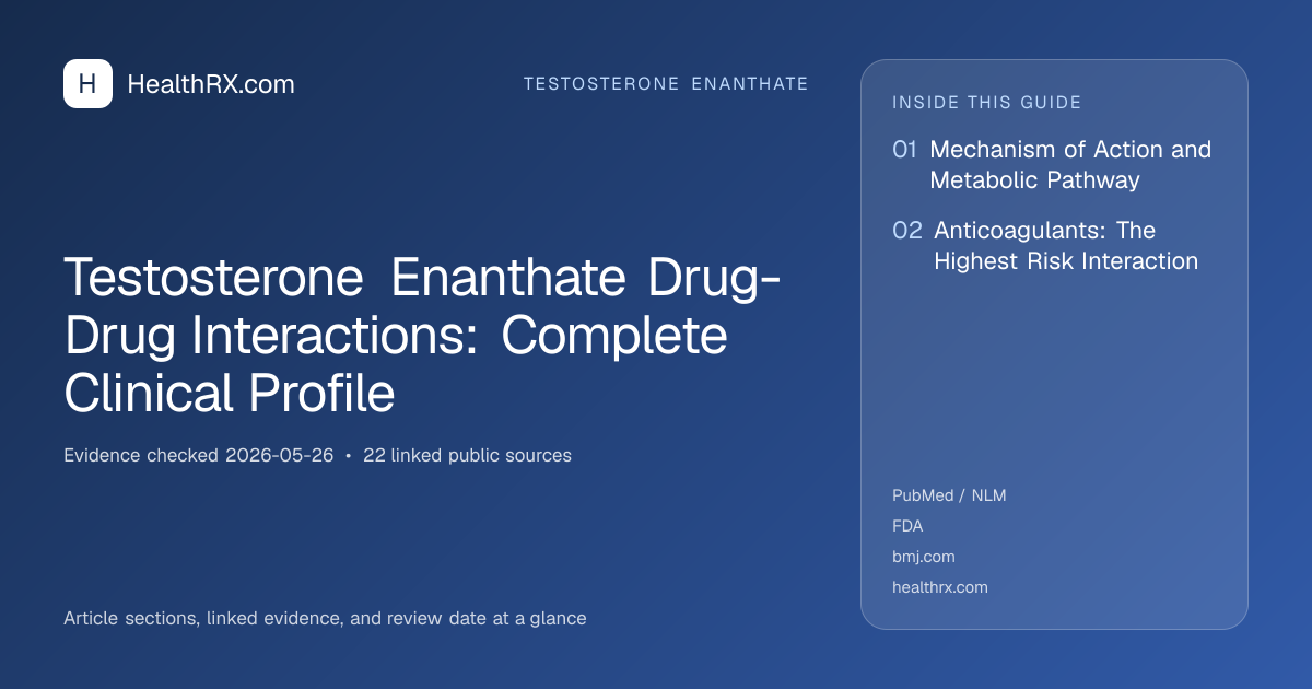 Evidence overview for Testosterone Enanthate Drug-Drug Interactions: Complete Clinical Profile