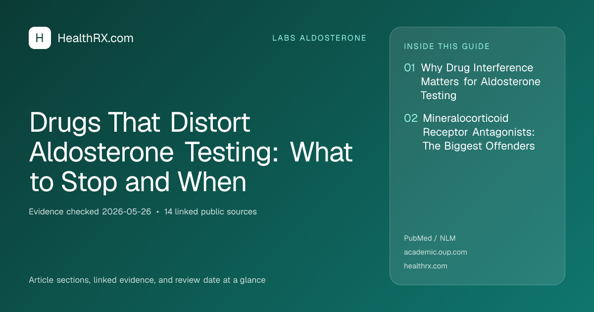 Evidence overview for Drugs That Distort Aldosterone Testing: What to Stop and When