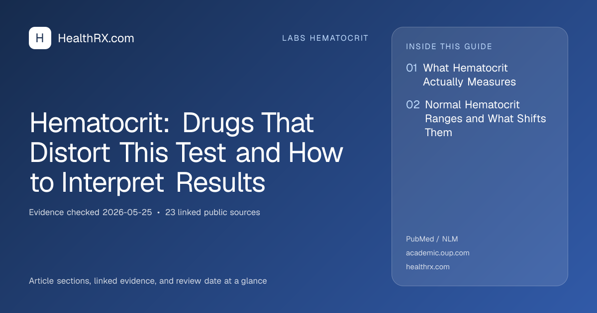 Evidence overview for Hematocrit: Drugs That Distort This Test and How to Interpret Results