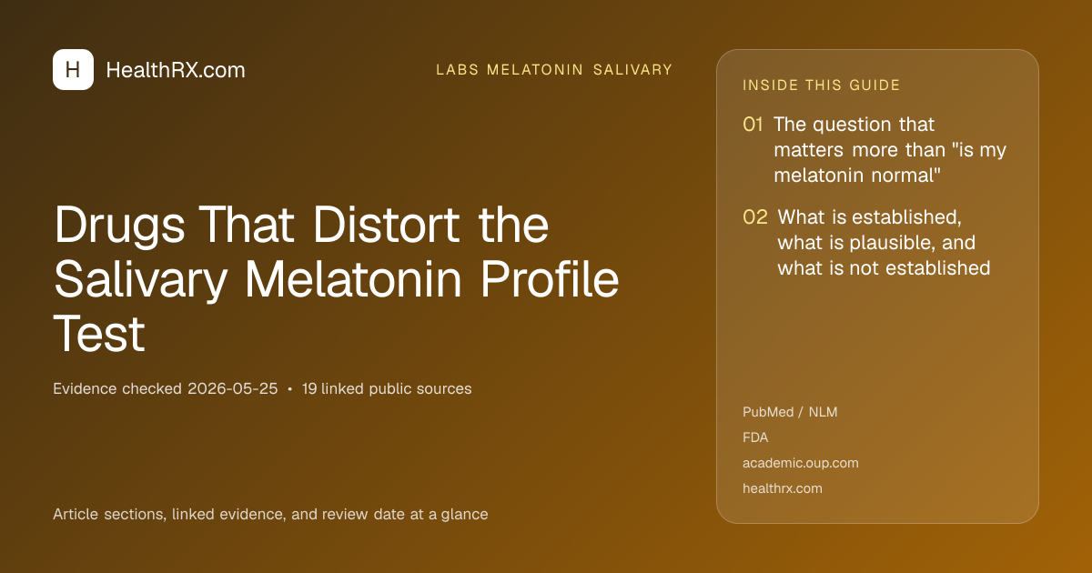 Evidence overview for Drugs That Distort the Salivary Melatonin Profile Test