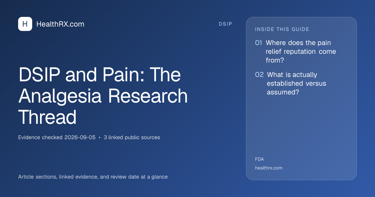 Evidence overview for DSIP and Pain: The Analgesia Research Thread