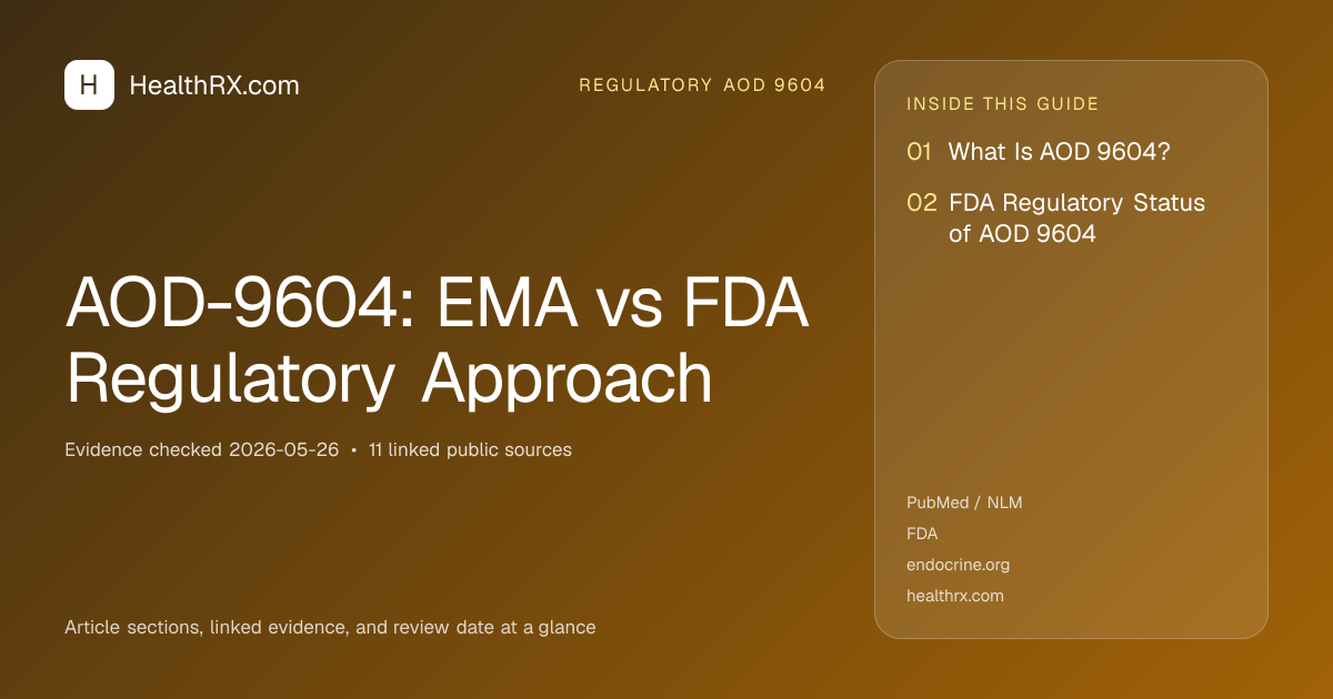 Evidence overview for AOD-9604: EMA vs FDA Regulatory Approach