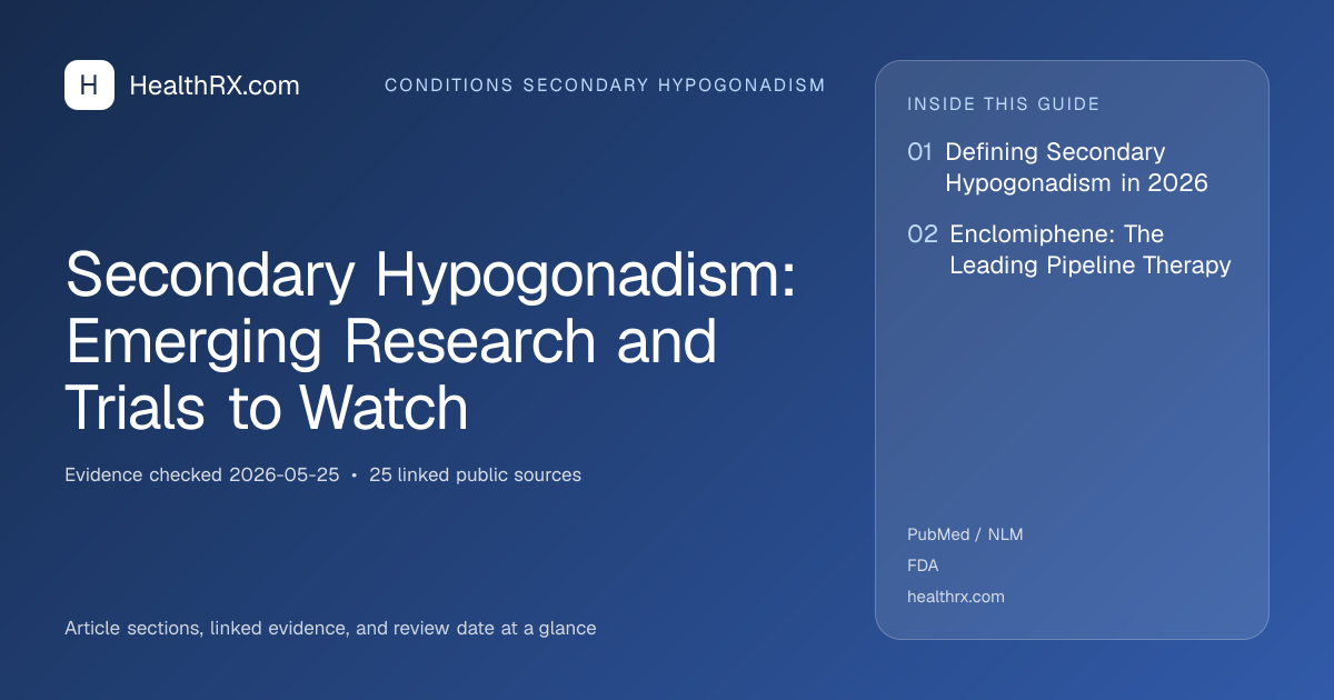 Evidence overview for Secondary Hypogonadism: Emerging Research and Trials to Watch