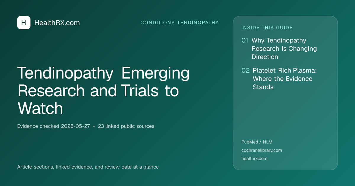 Evidence overview for Tendinopathy Emerging Research and Trials to Watch