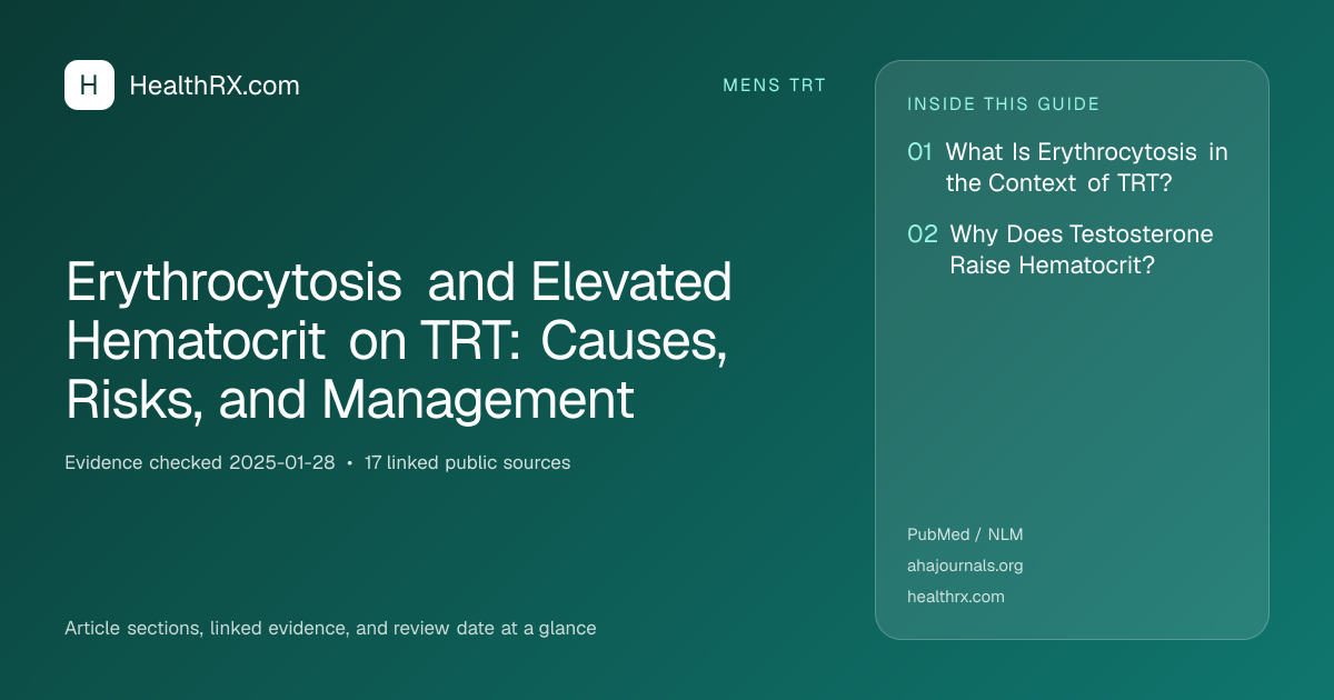 Evidence overview for Erythrocytosis and Elevated Hematocrit on TRT: Causes, Risks, and Management