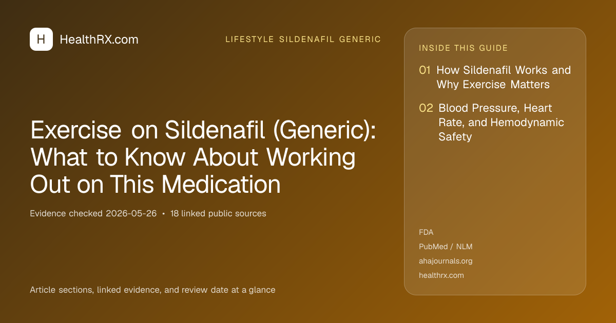 Evidence overview for lifestyle sildenafil generic: Exercise on Sildenafil (Generic): What to Know About Working Out on This Medication