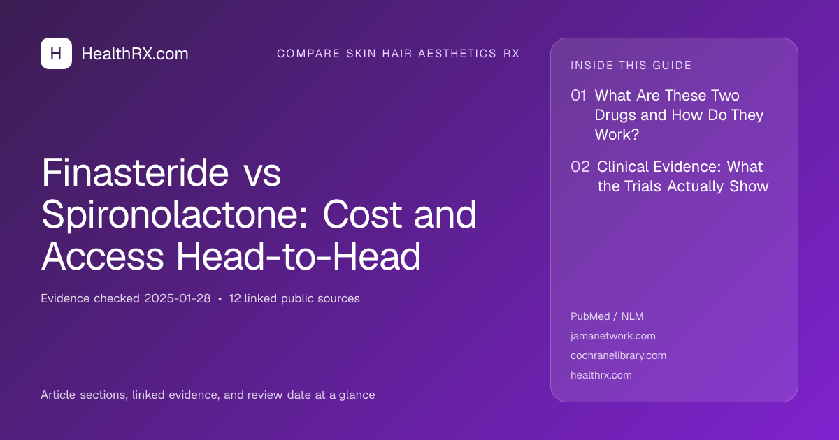 Evidence overview for Finasteride vs Spironolactone: Cost and Access Head-to-Head