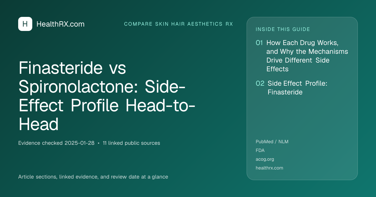 Evidence overview for Finasteride vs Spironolactone: Side-Effect Profile Head-to-Head