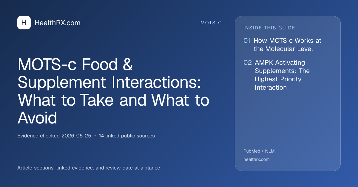 Evidence overview for MOTS-c Food & Supplement Interactions: What to Take and What to Avoid
