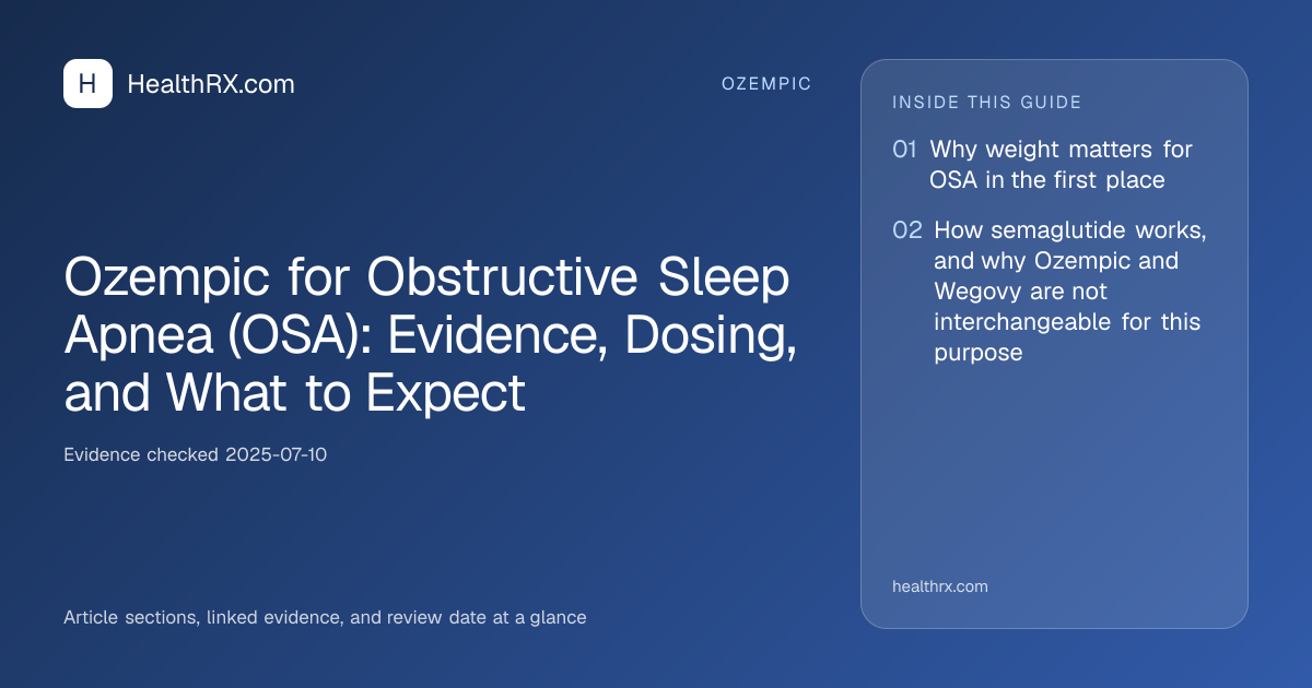 Evidence overview for Ozempic for Obstructive Sleep Apnea (OSA): Evidence, Dosing, and What to Expect