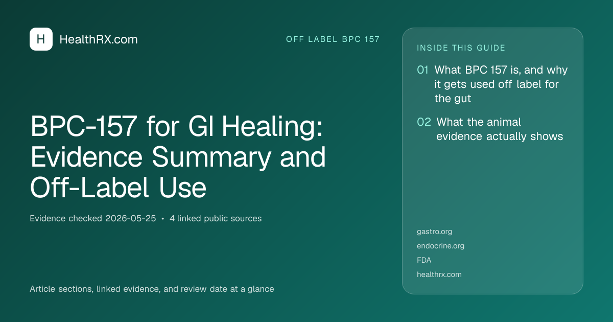 Evidence overview for BPC-157 for GI Healing: Evidence Summary and Off-Label Use