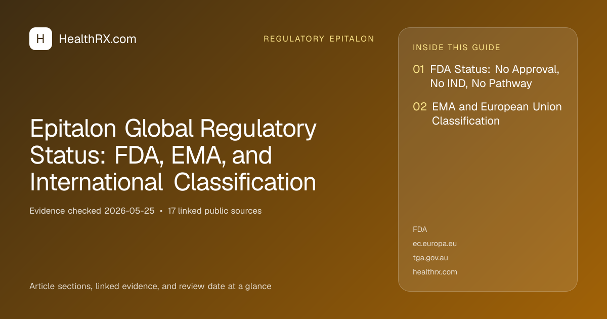 Evidence overview for Epitalon Global Regulatory Status: FDA, EMA, and International Classification