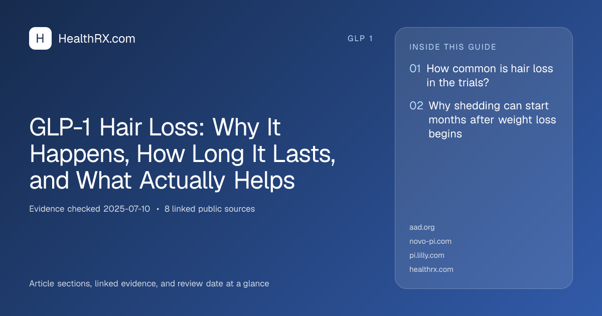 Evidence overview for GLP-1 Hair Loss: Why It Happens, How Long It Lasts, and What Actually Helps