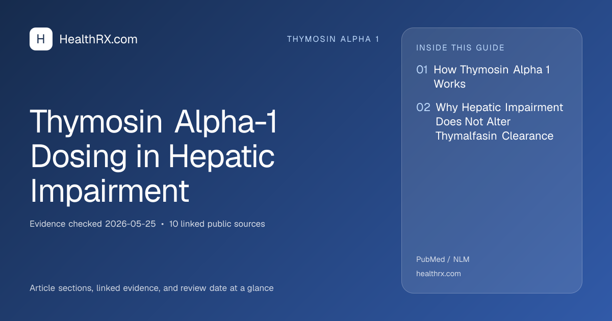 Evidence overview for Thymosin Alpha-1 Dosing in Hepatic Impairment