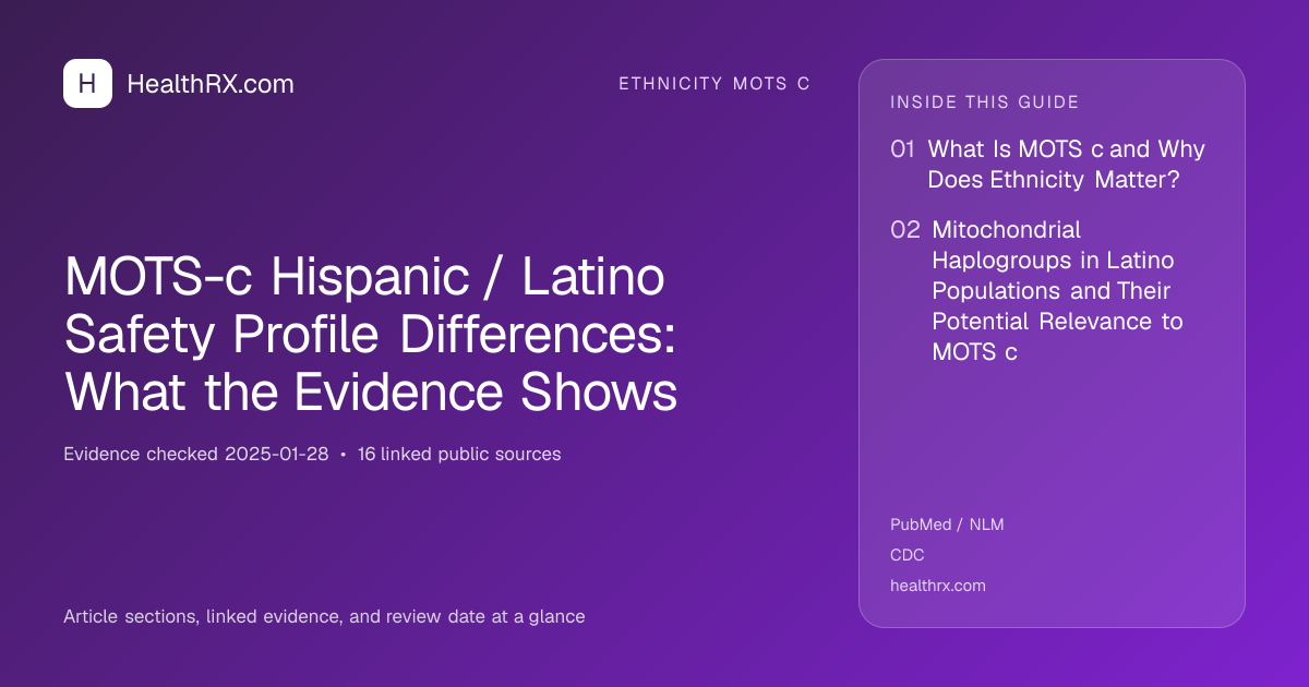 Evidence overview for MOTS-c Hispanic / Latino Safety Profile Differences: What the Evidence Shows