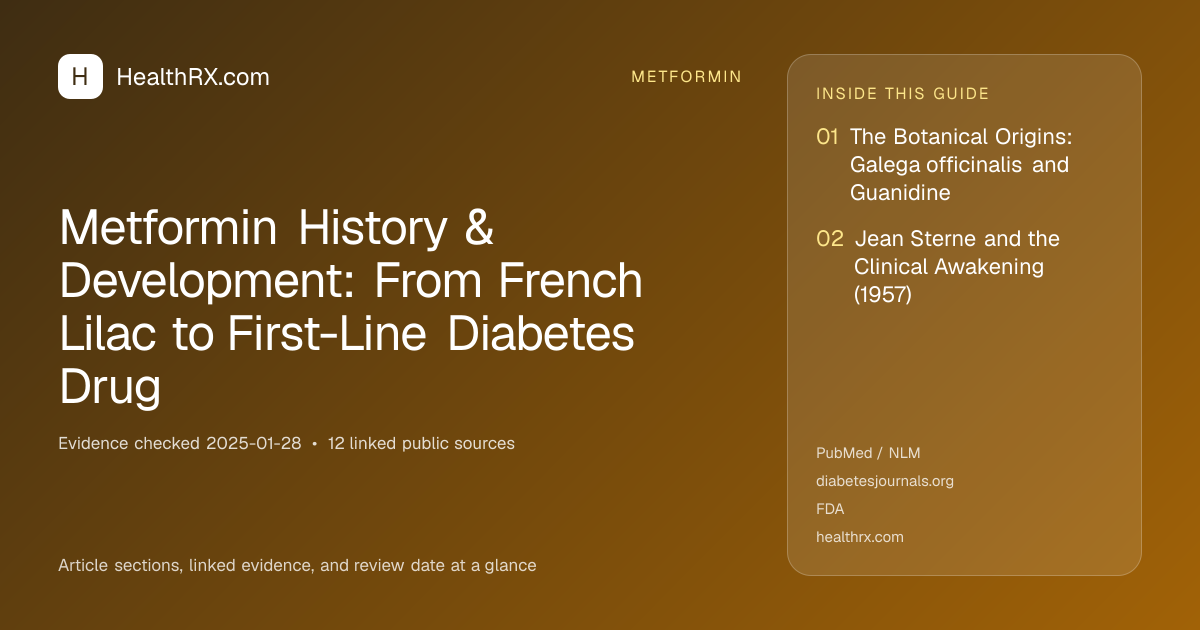 Evidence overview for metformin: Metformin History & Development: From French Lilac to First-Line Diabetes Drug