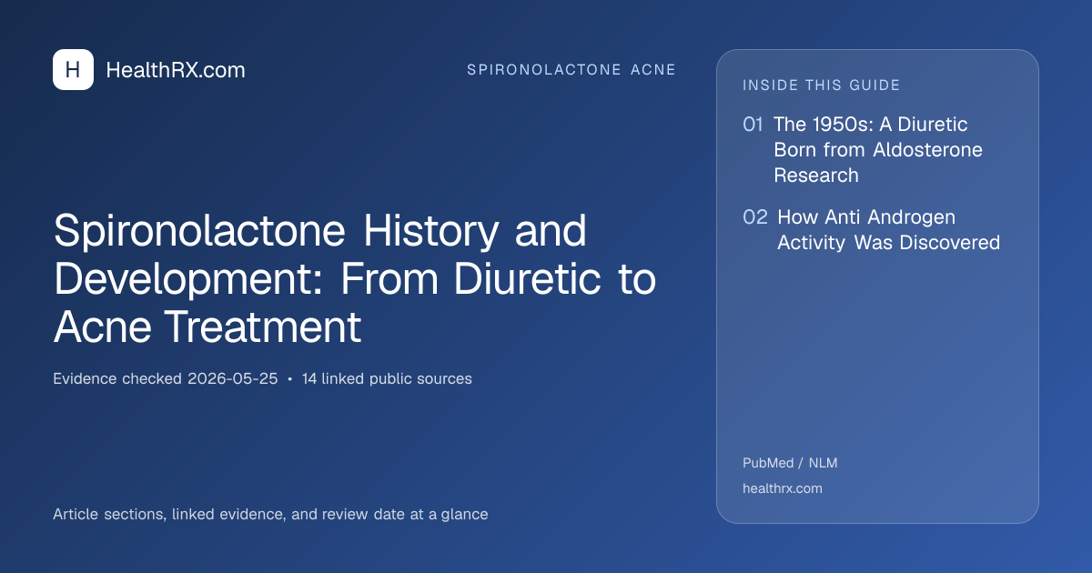 Evidence overview for Spironolactone History and Development: From Diuretic to Acne Treatment