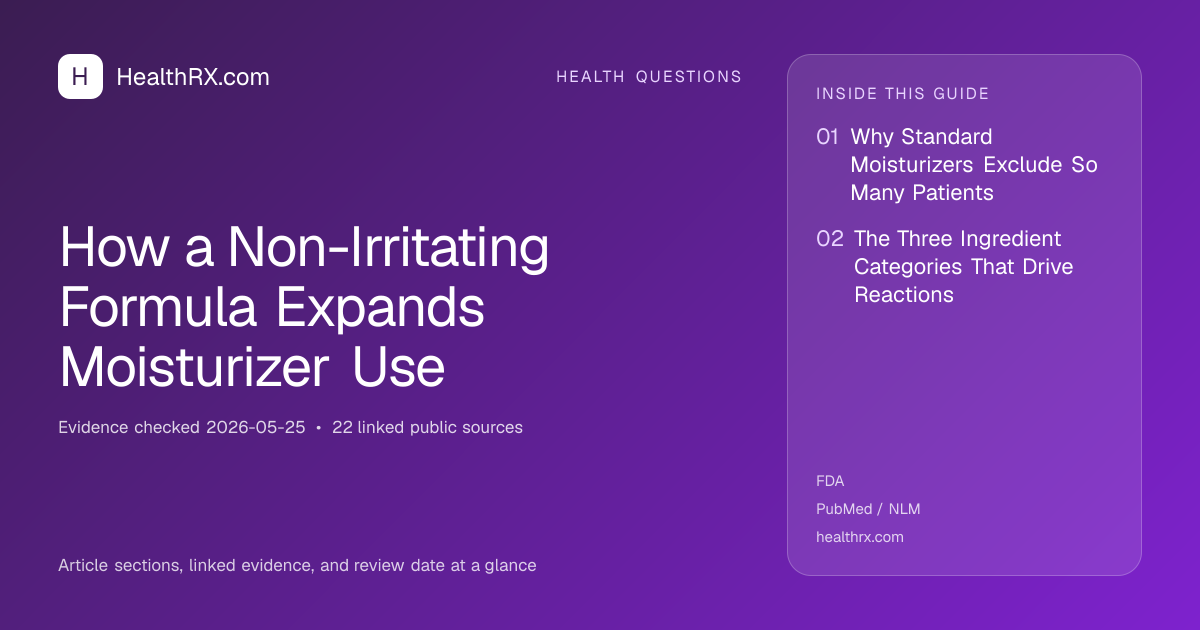 Evidence overview for health questions: How a Non-Irritating Formula Expands Moisturizer Use