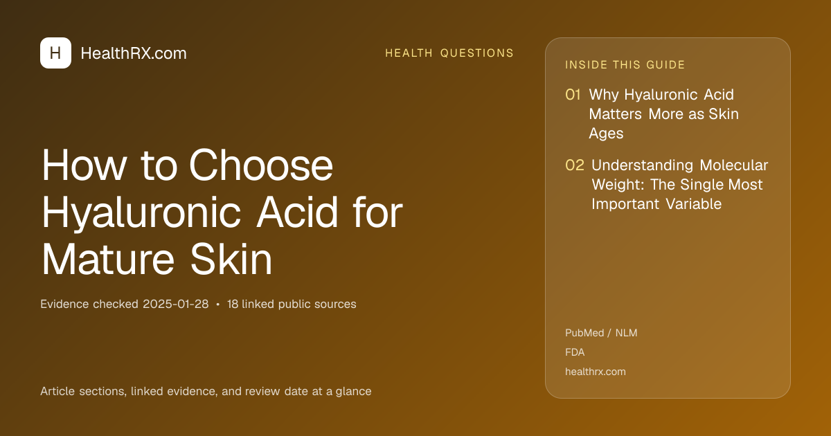 Evidence overview for health questions: How to Choose Hyaluronic Acid for Mature Skin