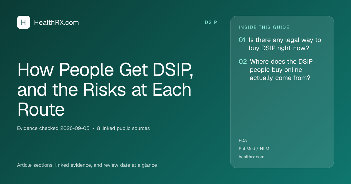 Evidence overview for How People Get DSIP, and the Risks at Each Route