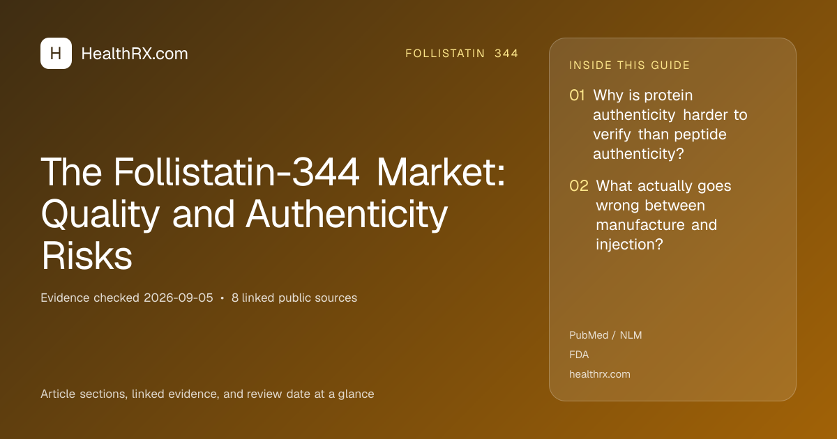 Evidence overview for The Follistatin-344 Market: Quality and Authenticity Risks