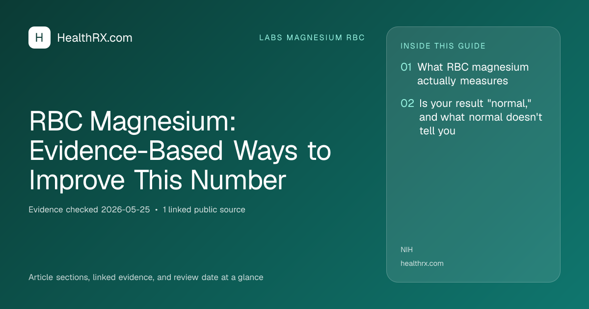 Evidence overview for RBC Magnesium: Evidence-Based Ways to Improve This Number
