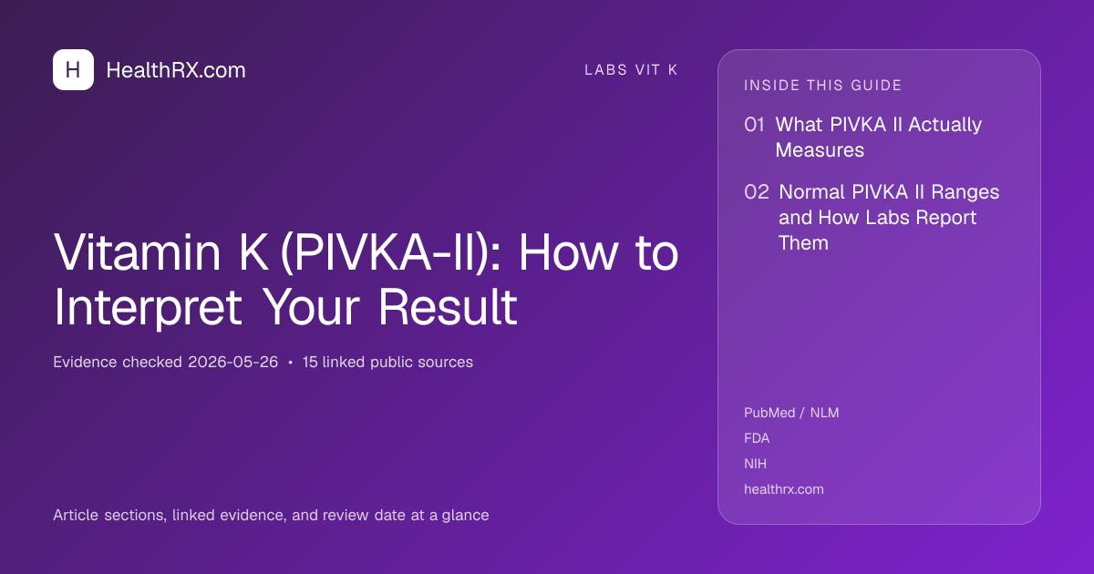 Evidence overview for Vitamin K (PIVKA-II): How to Interpret Your Result
