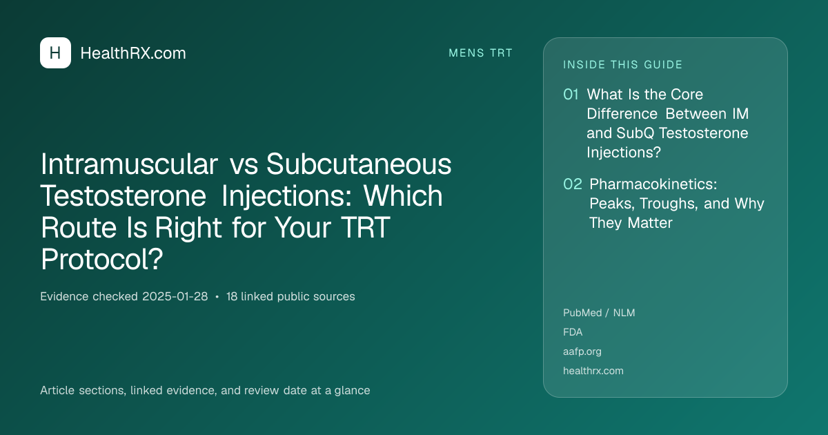 Evidence overview for Intramuscular vs Subcutaneous Testosterone Injections: Which Route Is Right for Your TRT Protocol?