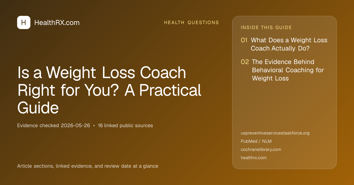Evidence overview for Is a Weight Loss Coach Right for You? A Practical Guide