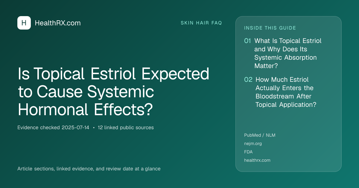 Evidence overview for Is Topical Estriol Expected to Cause Systemic Hormonal Effects?
