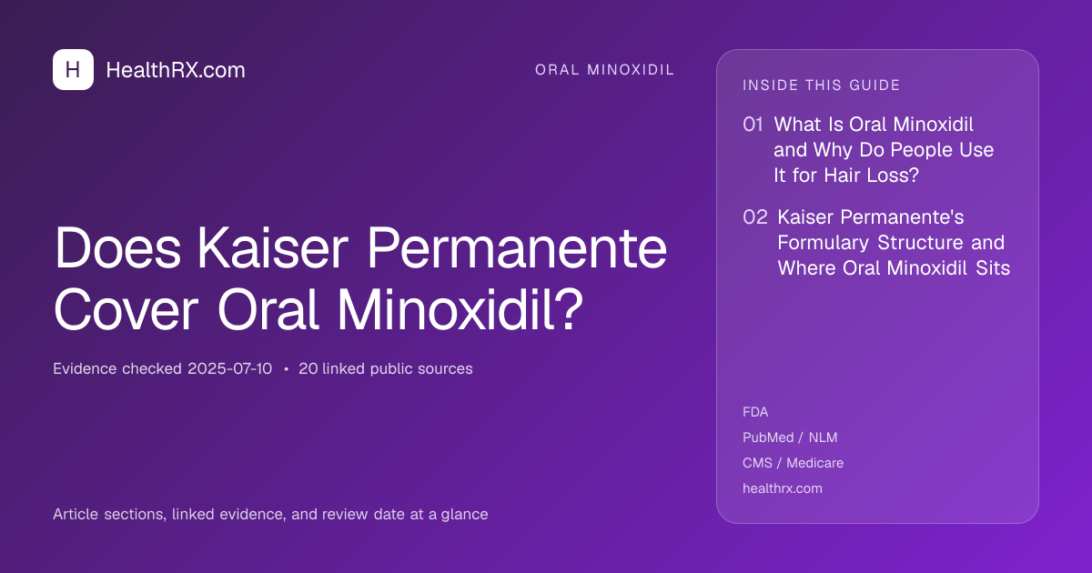 Evidence overview for Does Kaiser Permanente Cover Oral Minoxidil?