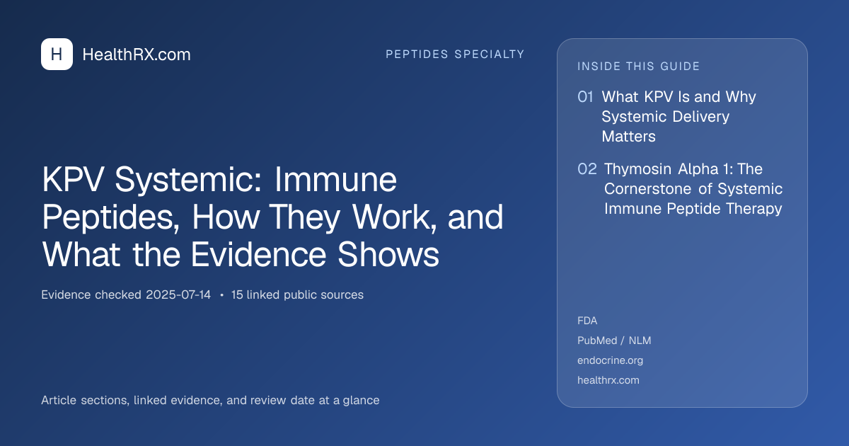 Evidence overview for KPV Systemic: Immune Peptides, How They Work, and What the Evidence Shows