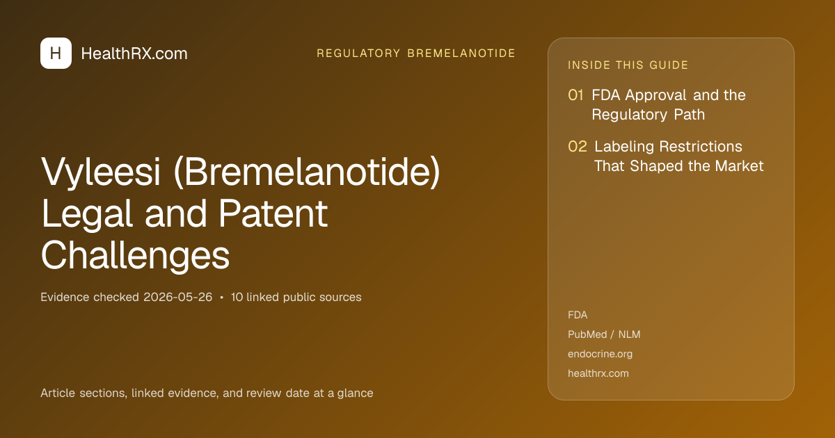 Evidence overview for Vyleesi (Bremelanotide) Legal and Patent Challenges