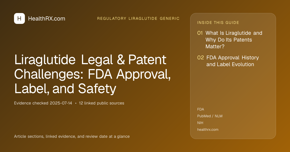Evidence overview for Liraglutide Legal & Patent Challenges: FDA Approval, Label, and Safety