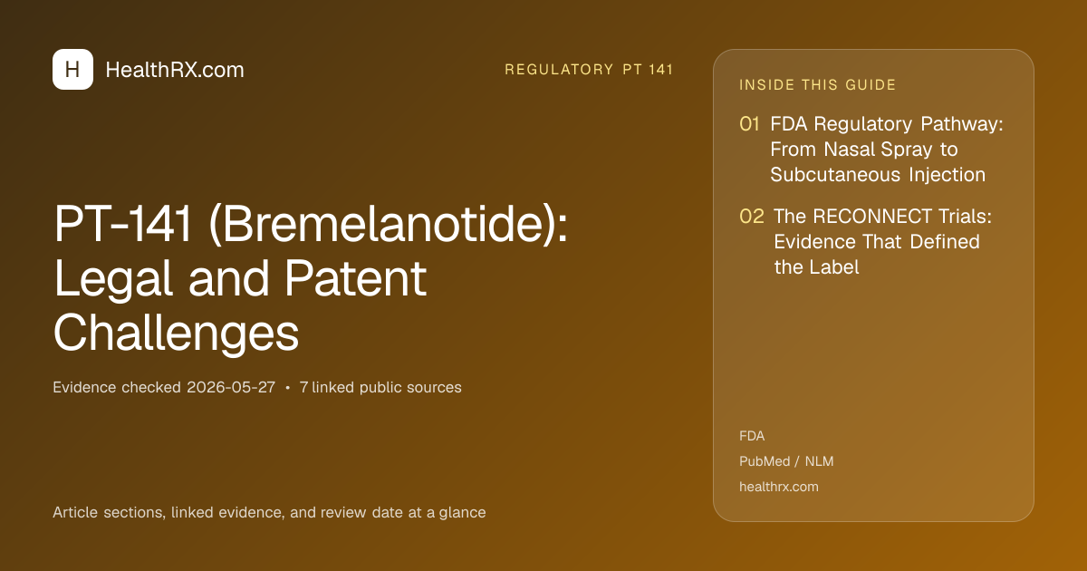 Evidence overview for PT-141 (Bremelanotide): Legal and Patent Challenges