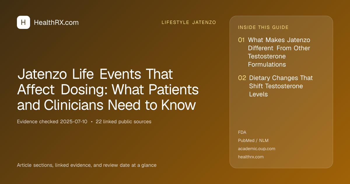 Evidence overview for Jatenzo Life Events That Affect Dosing: What Patients and Clinicians Need to Know
