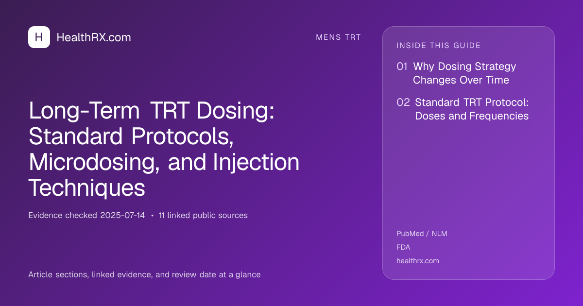 Evidence overview for Long-Term TRT Dosing: Standard Protocols, Microdosing, and Injection Techniques