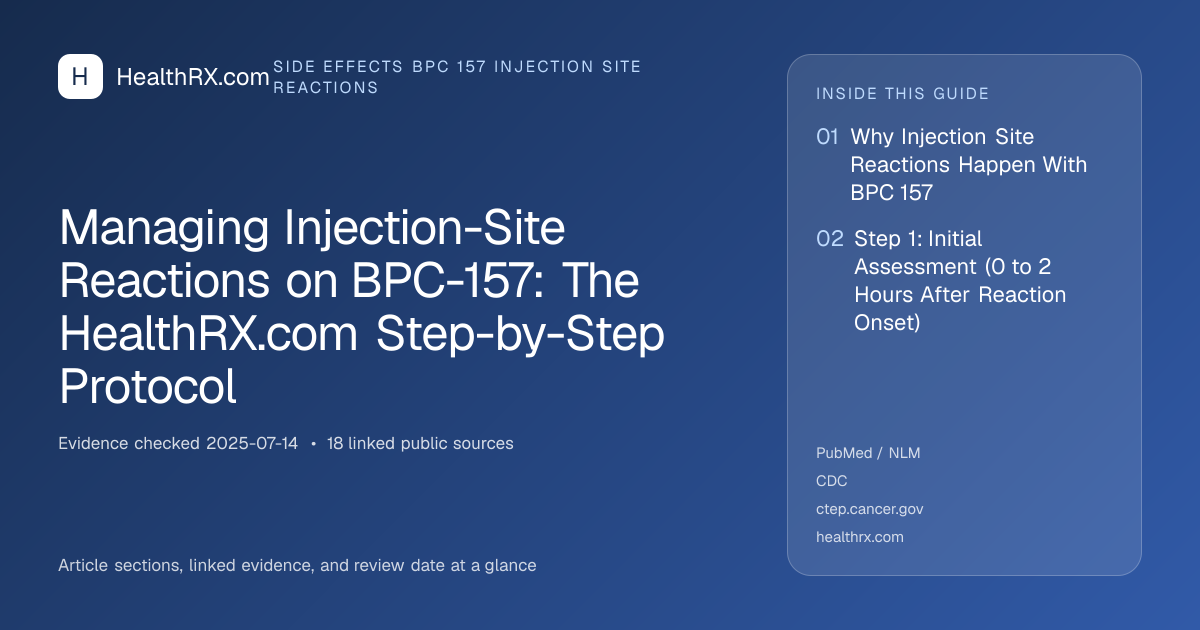 Evidence overview for Managing Injection-Site Reactions on BPC-157: The HealthRX.com Step-by-Step Protocol