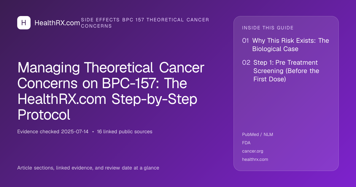 Evidence overview for Managing Theoretical Cancer Concerns on BPC-157: The HealthRX.com Step-by-Step Protocol